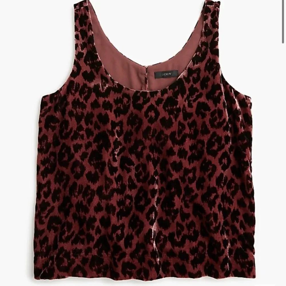 J.Crew Printed Leopard Velvet Tank - Picture 2 of 5
